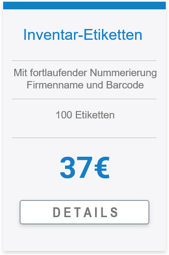 Etiketten Inventaretiketten Barcode fortlaufender Nummerierung zur Inventur