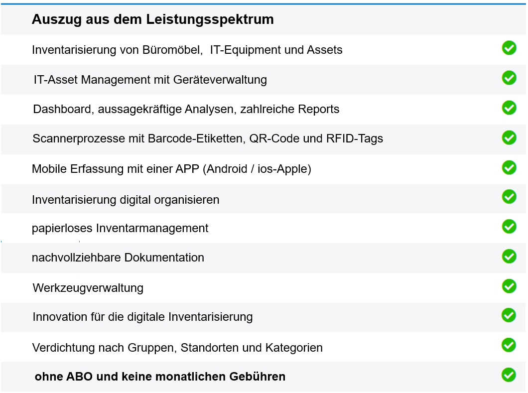 Inventarverwaltung fr Inventar.  Einfache Inventarisierungssoftware