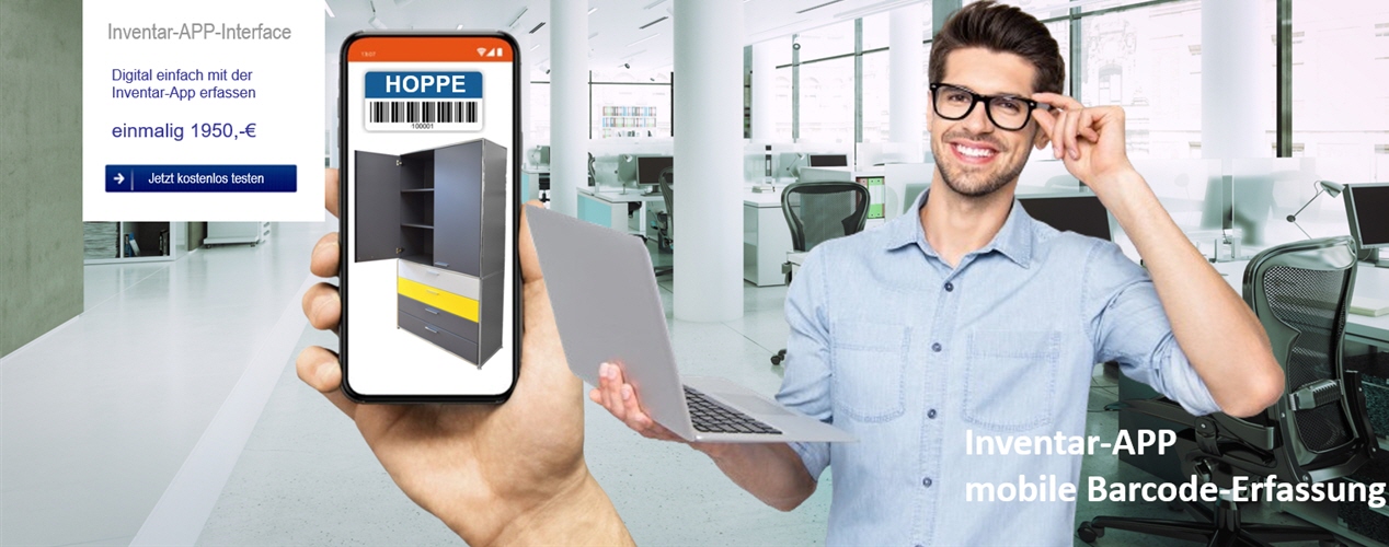 mobile iPhone APP zur Inventarerfassung. Schnittstelle Inventarverwaltung App-Interface
