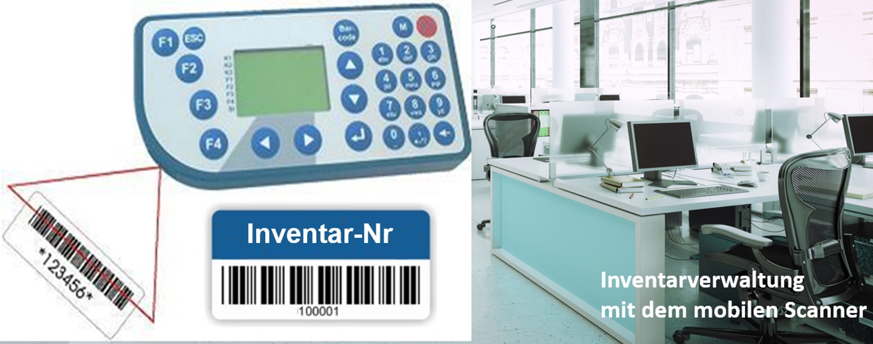 Mit dem Barcode-Scanner die Inventaretiketten scannen