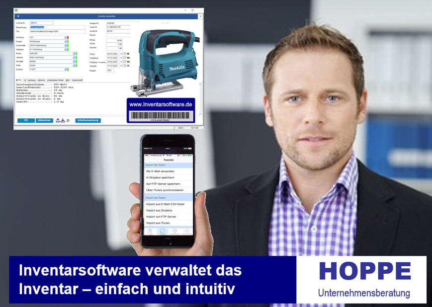Digitale Inventarverwaltung von Hoppe Die Hoppe Unternehmensberatung ist führender Anbieter für die digitale Inventarverwaltung Inventarerfassung Inventarsoftware