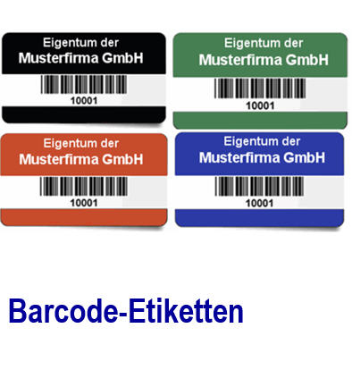 Barcodeetiketten, maschinenlesbare Strichcode Barcode-Etiketten, Software, Strichcodes,
Etiketten auf Rollen, Etiketten auf Bögen, Strichcode-Etiketten, Etikettendruck, Inventuraufklebe Thermoetiketten, Void, Voidetiketten, metallisierte Etikette
