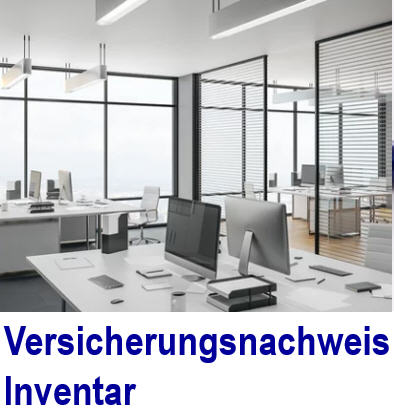 Inventarversicherung. Absichern des Wertes der Betriebseinrichtung.  F