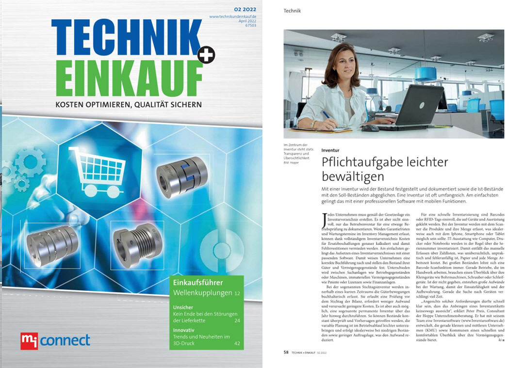 Technik + Einkauf April/22, Verlag Moderne Industrie GmbH, Landsberg www.mi-connect.de Inventur: Pflichtaufgabe leichter bewltigen